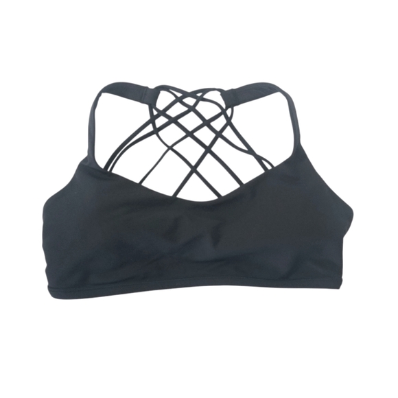 LULULEMON Free To Be Bra Wild Black Size 10 Strappy Yoga Athletic Activewear - Picture 1 of 9